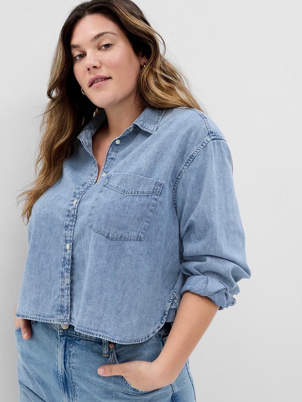 Gap Denim Crop Shirt, Size XXL, NWT